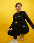 Matching Crewneck Shirt and Joggers Black