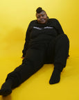 Matching Crewneck Shirt and Joggers Black