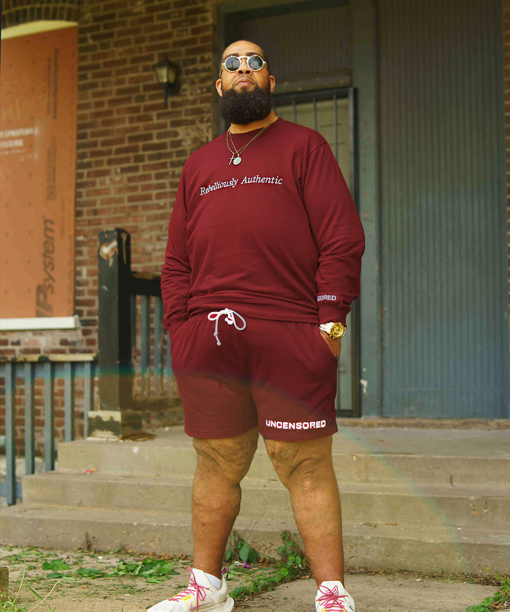 Uncensored Shorts Burgundy – Uncensored Apparel