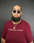 Rebelliously Authentic Short Sleeve T-shirt Burgundy
