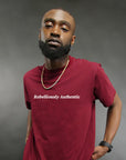Rebelliously Authentic Short Sleeve T-shirt Burgundy