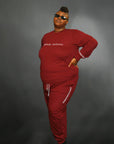 Matching Crewneck Shirt and Joggers Burgundy