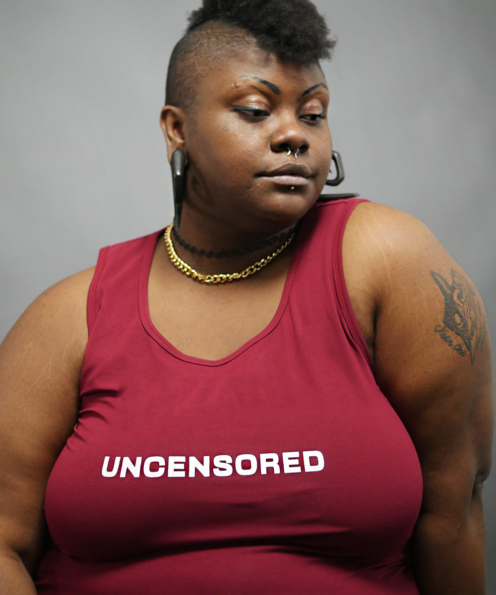 Uncensored Sleeveless Tank Top Burgundy