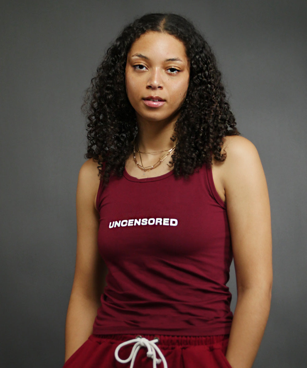 Uncensored Sleeveless Tank Top Burgundy She / 2XL / Burgundy Uncensored Sleeveless Tank Top Burgundy She / 2XL / Burgundy